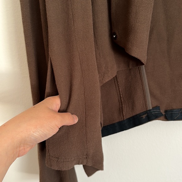Pure DKNY Chocolate Brown Draped Wrap Jacket - Picture 5 of 9